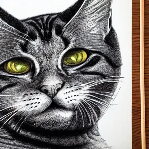 Prompt: a giant cat watching the Earth drawn by Yusuke Murata, realistic pencil drawing