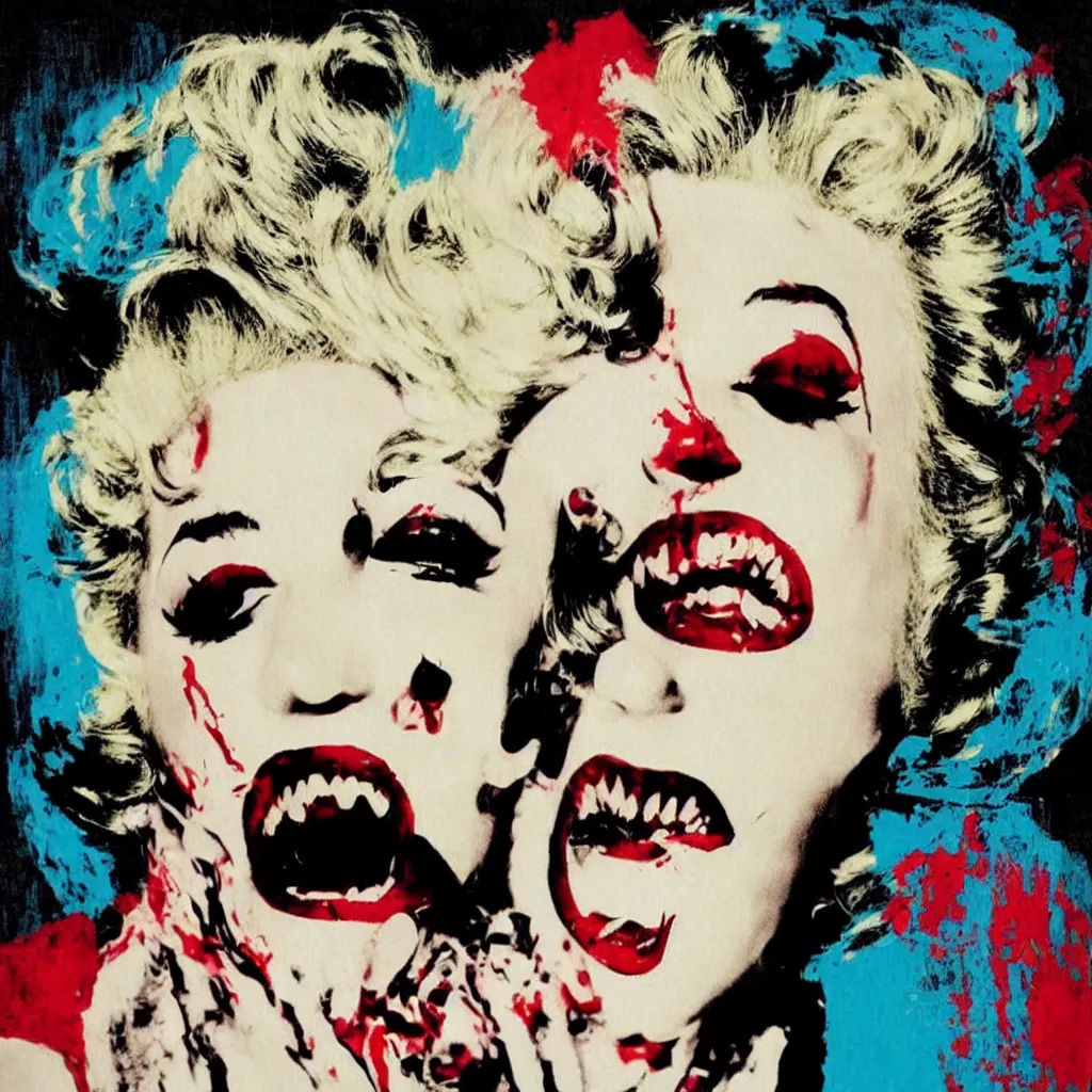 Prompt: zombie Marylin Monroe, pop-art style