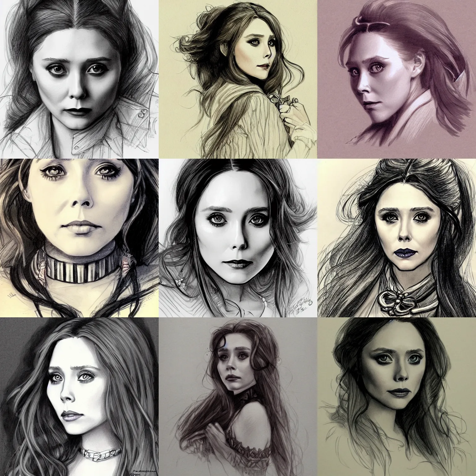 Elizabeth Olsen Me Pencil and paper 2021  rArt