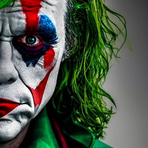 Image similar to A still of Mark Hamill as the Joker in Joker (2019)