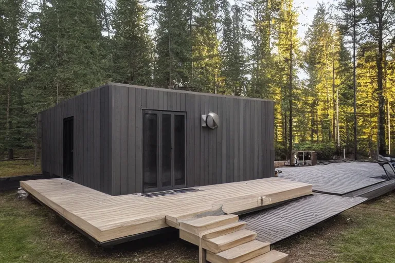 Image similar to unique modern finnish sauna in a backyard