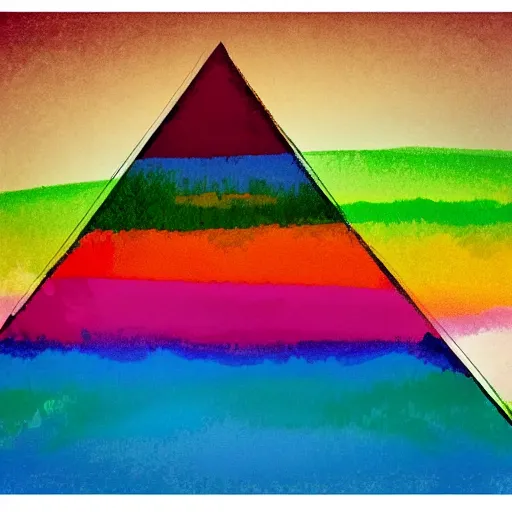 Image similar to fogy layerd colorful forest pyramid ayu pod wagon marinade, by albrecht durer and salvador dali and mark rothko, marvel comics, pixel perfect, impressionism