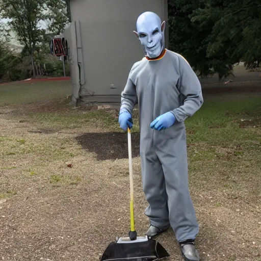 Image similar to grey alien janitor