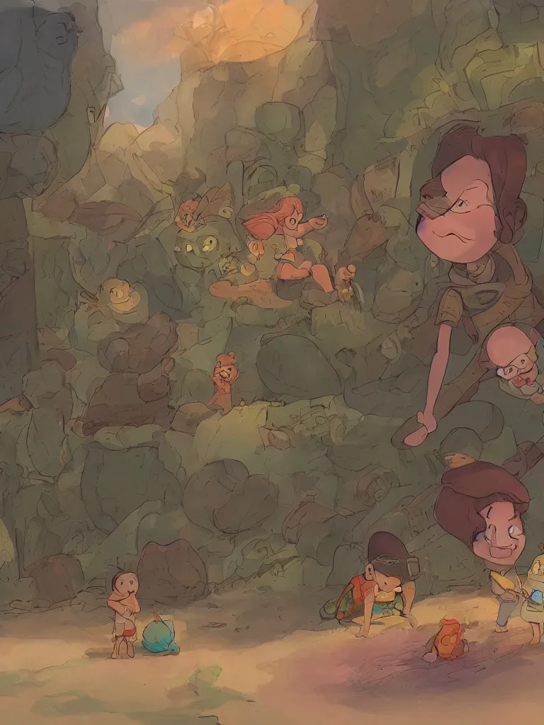 Image similar to childhood by Disney Concept Artists, blunt borders, rule of thirds