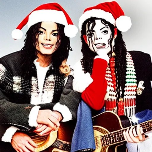 Image similar to album cover for michael jackson and willie nelson's christmas album