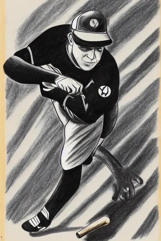 Full Body Baseball Player Cartoon