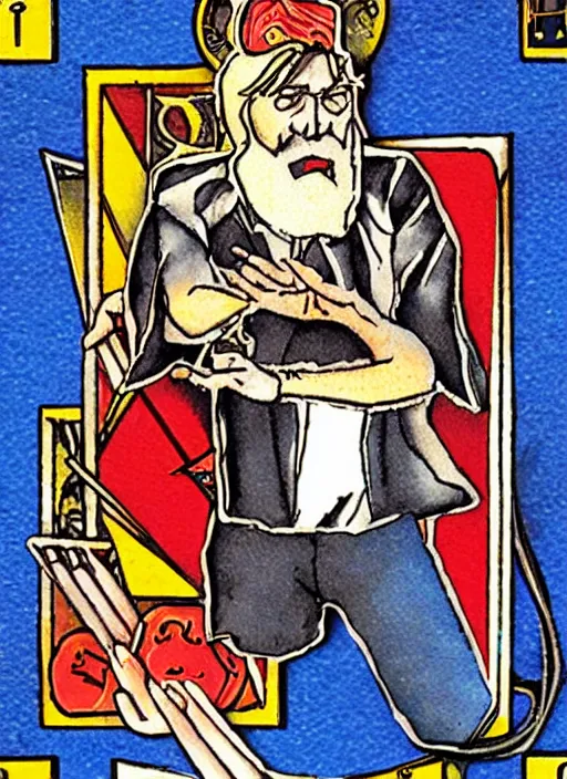 Image similar to Michael McDonald playing keyboard tarot card, turbografx