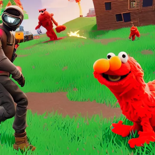 Image similar to elmo in fortnite