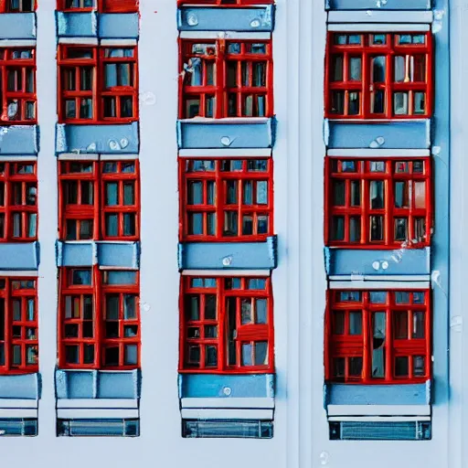 Image similar to figurine of small soviet apartment building, light is on windows