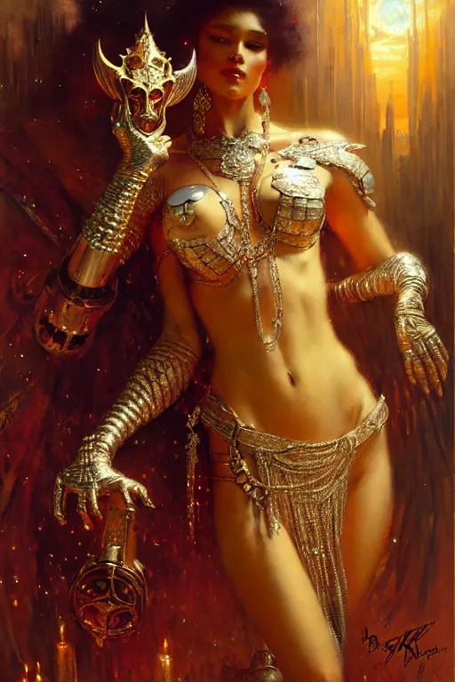 Image similar to king with diamonds by gaston bussiere, bayard wu, greg rutkowski, giger, maxim verehin