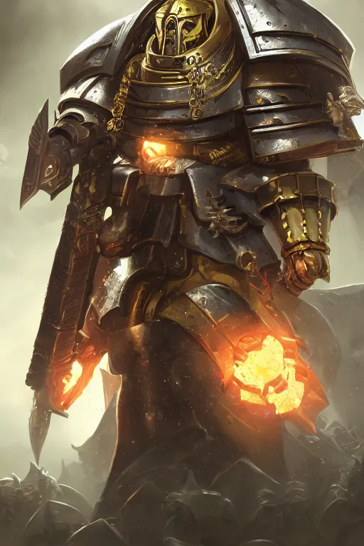 Image similar to armor portrait heros warhammer 4 0 k horus heresy fanart - the primarchs emperor by johannes helgeson animated with vfx concept artist & illustrator global illumination ray tracing hdr fanart arstation zbrush central hardmesh 8 k octane renderer comics stylized