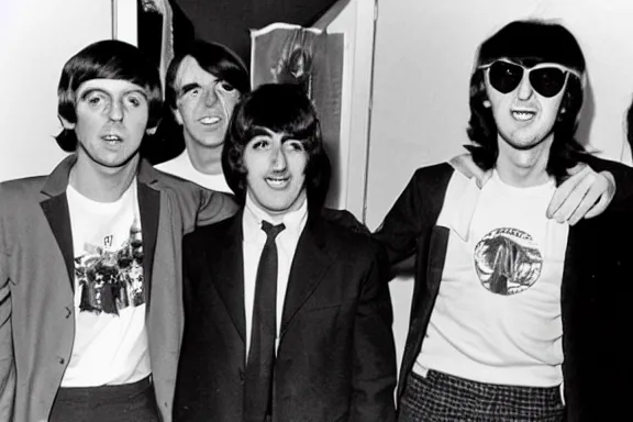 Image similar to steve o meeting the beatles