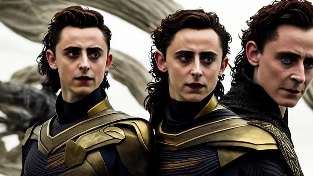 Prompt: timothée chalamet as loki in dune, cinematic