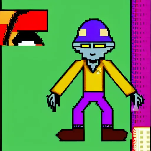 Prompt: quentin tarantino in the video game commander keen