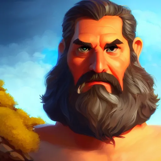 Image similar to Portrait of Ian monkey as Zeus, the greek god, mattepainting concept Blizzard pixar maya engine on stylized background splash comics global illumination lighting artstation lois van baarle, ilya kuvshinov, rossdraws