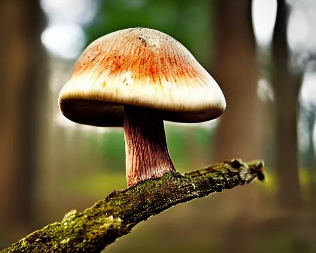 Image similar to a mushroom on a tree, photograph, autumn, hd, depth of field