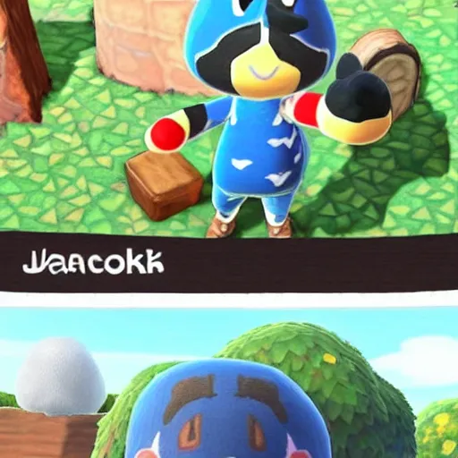 Image similar to dwayne johnson in animal crossing