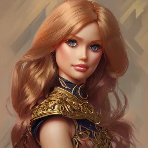 Prompt: barbie dolls D&D, amber eyes, face, long hair, muscular, fancy, intricate, elegant, very detailed, digital painting, artstation, concept art, smooth, clear focus, illustration, works by artgerm, Greg Rutkowski and Alphonse mucha