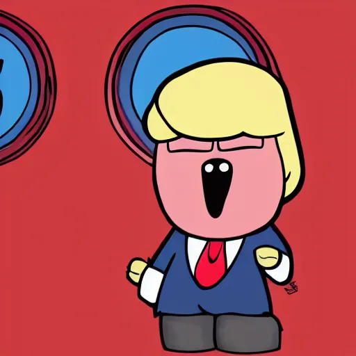 Image similar to kirby as donald trump