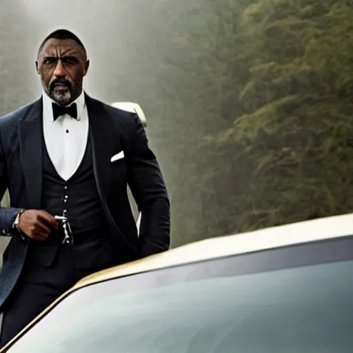 Image similar to film still of Idris Elba as James Bond