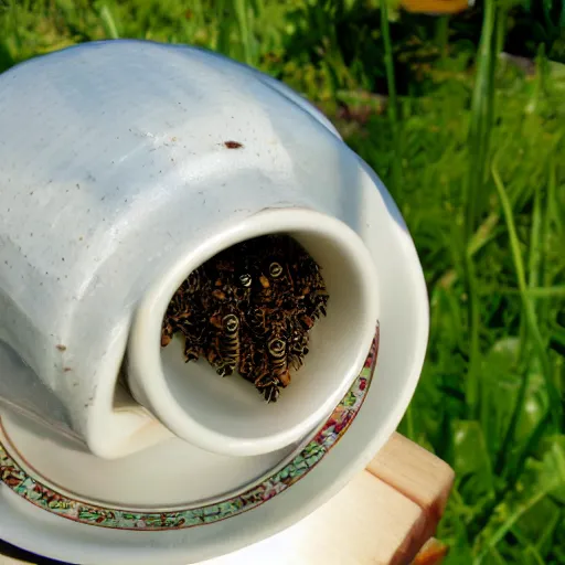 Prompt: bees and tea