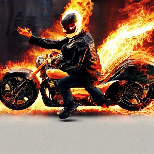 Image similar to Ghost rider In The Matrix 4K quality photorealism