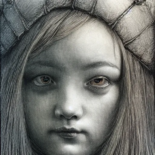 Prompt: astonishingly beautiful gnome queen, ultra fine detail portrait, painting by Alan Lee