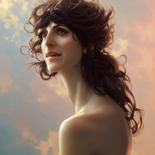 Image similar to ultra realistic illustration, lisa edelstein anime, intricate, elegant, highly detailed, digital painting, artstation, concept art, smooth, sharp focus, illustration, art by artgerm and greg rutkowski and alphonse mucha and wlop