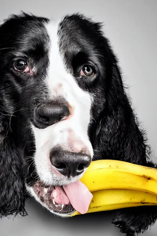 Prompt: a dog with the head of a banana