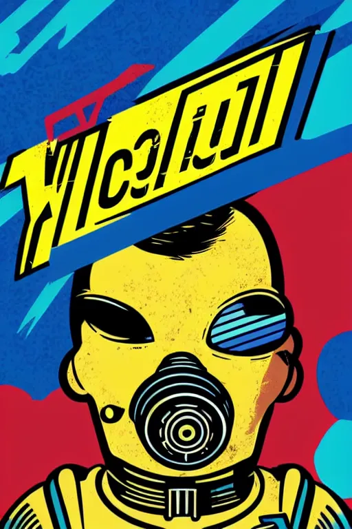 Image similar to fallout 7 6 retro futurist illustration art by butcher billy, sticker, colorful, illustration, highly detailed, simple, smooth and clean vector curves, no jagged lines, vector art, smooth andy warhol style