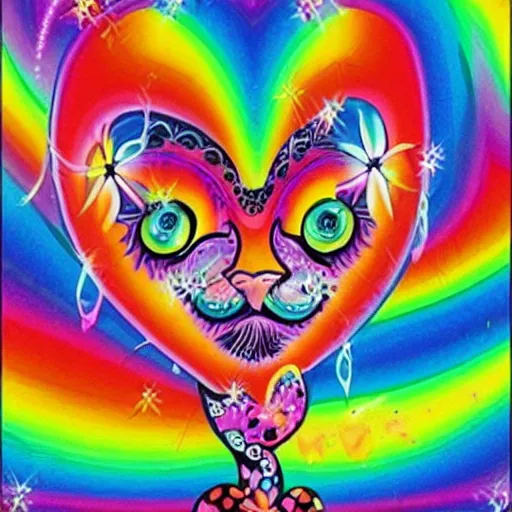 Image similar to “ what is love, painted by lisa frank ”