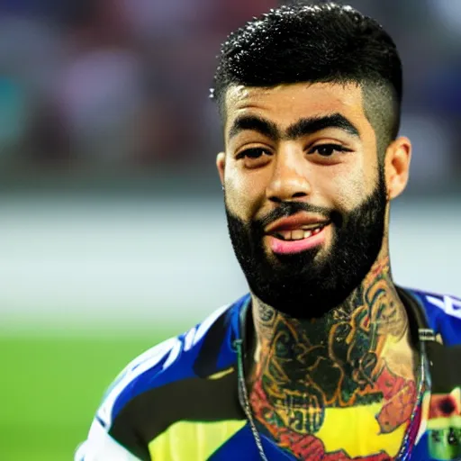 Prompt: a mix between Gabigol and a muppt