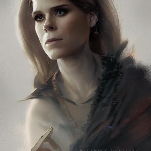 Image similar to a portrait of kate mara as a sorceress, urban motifs, intricate, elegant, highly detailed, digital painting, trending on artstation, concept art, smooth sharp focus, illustration, art by artgerm and greg rutkowski