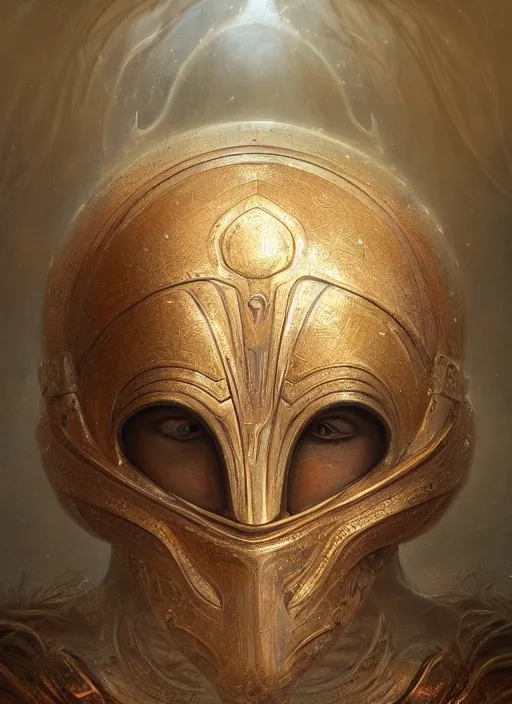 Prompt: Helmet of a forgotten Deity, ivory, copper elements, extremly detailed digital painting, in the style of Tomasz Alen Kopera, mystical colors, rim light, beautiful lighting, 8k, stunning scene, raytracing, octane, trending on artstation