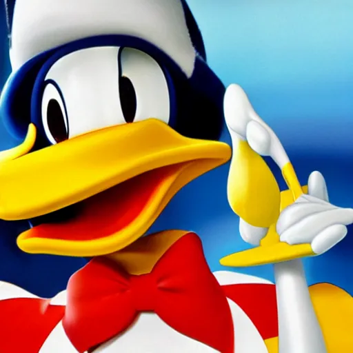 Image similar to photorealistic depiction of Donald Duck