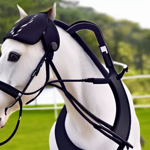 Prompt: horse wearing gaming headphones