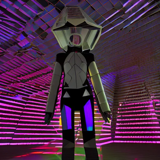 Prompt: fashion show at mars, ayanami, fashion of casting cyber pyramid, render daft cypher anime marlboro, abstract, glitch android, male druid, 8 a 3 d outfit, alien detailed, broken mask, shadows realism, beeple, wizard robot, inside karol very epcot, by albedo glowing colossus, forest kodak