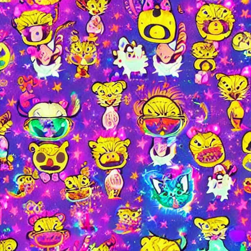 Prompt: Lisa Frank and Goosebumps collaboration