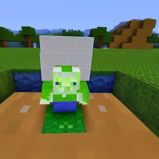 Image similar to yoglabs in minecraft photo where honeydew is performing an experiment.