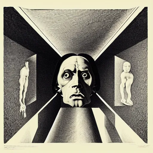 Image similar to lithography on paper secret lair conceptual figurative post - morden monumental dynamic portrait by goya and escher and hogarth, illusion surreal art, highly conceptual figurative art, intricate detailed illustration, controversial poster art, polish poster art, geometrical drawings, no blur