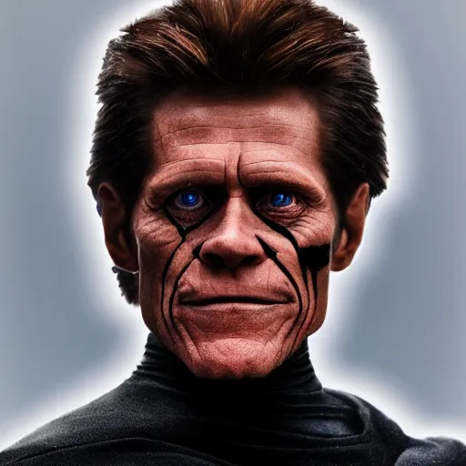 Image similar to Willem Dafoe as a Sith Lord, photograph portrait 4k