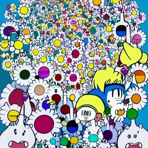 Prompt: moomin cartoon, Finnish cartoon, anime, anime key art, takashi murakami