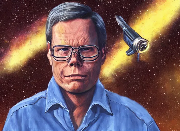 Image similar to an epic concept masterpiece of bob lazar existing in his own mind