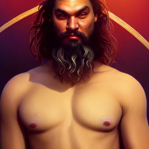 Image similar to a portrait of duncan idhao from dune cinematic lighting, photorealistic, octane render, 8 k, depth of field, 3 d, art by artgerm and greg rutkowski and alphonse mucha and uang guangjian and gil elvgren and sachin ten, duncan looks like jason momoa