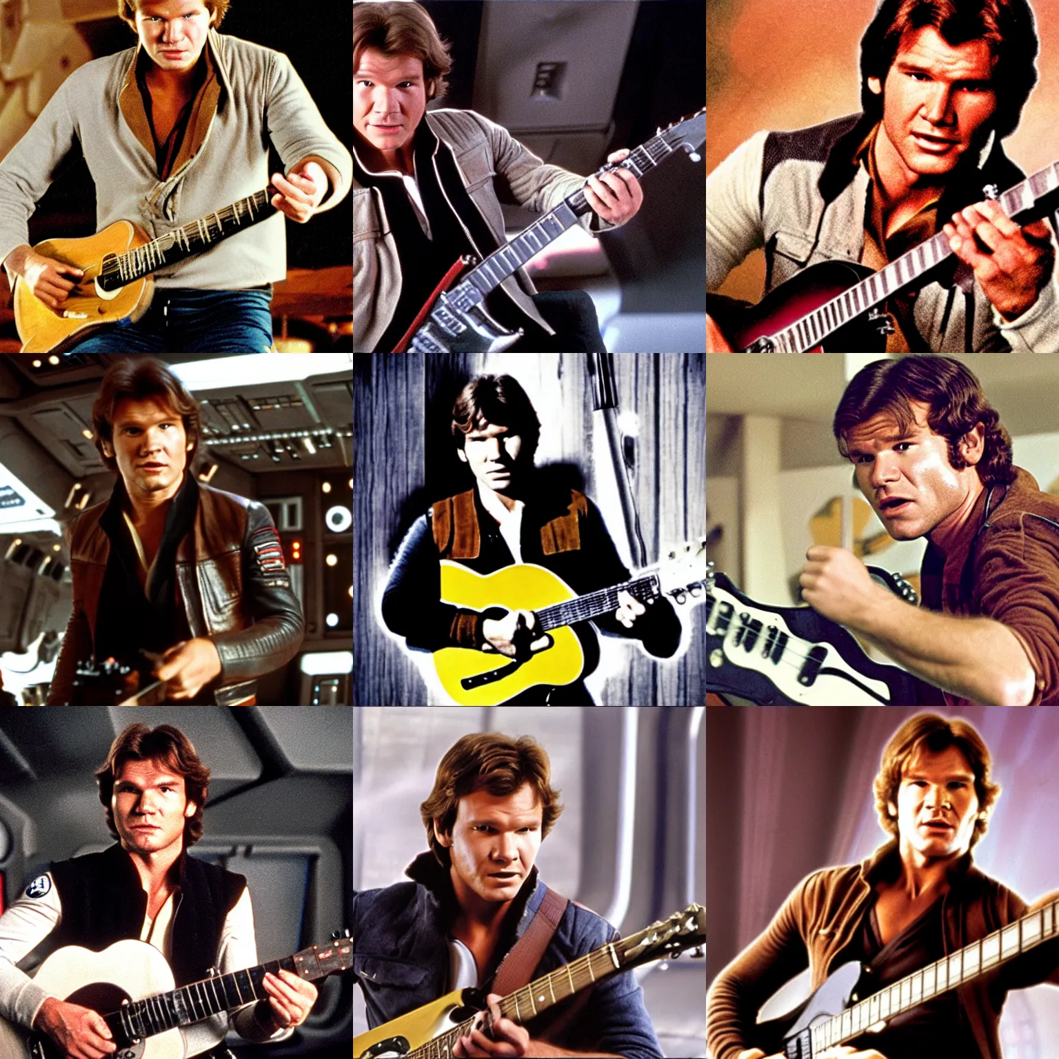 Image similar to Han Solo doing a guitar solo