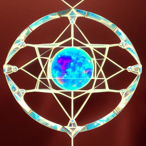 Image similar to opal crystal, orb, jewelry complex sacred geometry, artstation, 8k, magical, elegant, fantasy, highly detailed, art deco, relic, elegant, art noveau