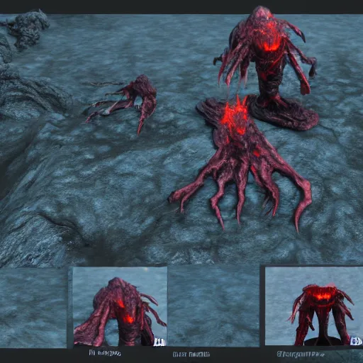 Image similar to molag bal, tyrant, glowing red eyes, lava pools, cracked ground, photorealistic