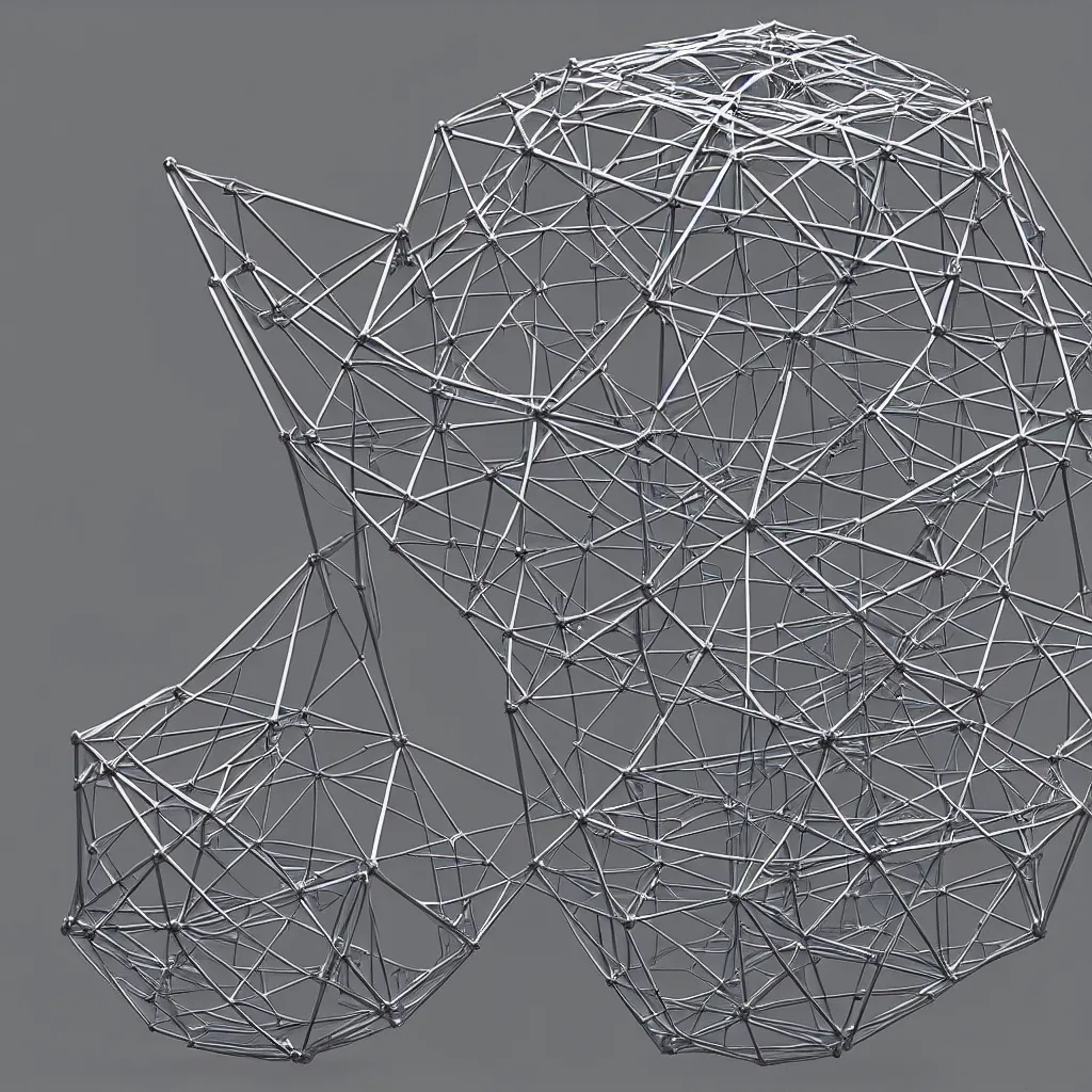 Prompt: 3 d render of a wireframe of melted platonic solids, sculpture, chrometype, liquid metal, neotribal, raytraced, volumetric lightning, 8 k, by zhelong xu, tooth wu, wlop, ouchh and and innate studio