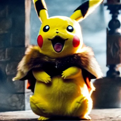 Prompt: pikachu in game of thrones