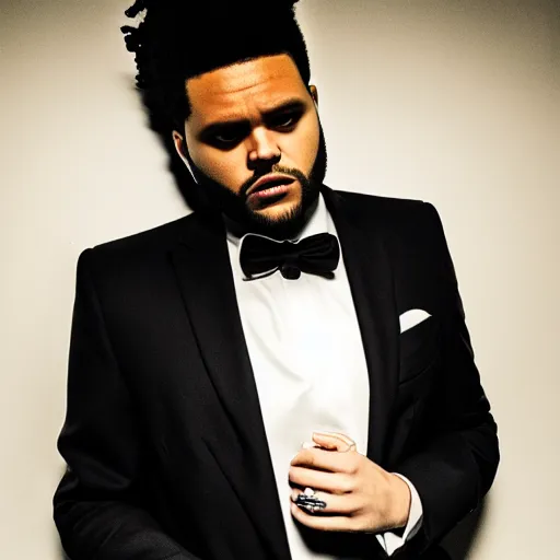 Prompt: theweeknd as the american psycho, cinematic still